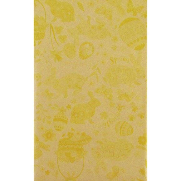 Happy Easter Vinyl Tablecloth Bunnies, Baskets, Eggs, Butterflies and Flowers - - Picture 2 of 2